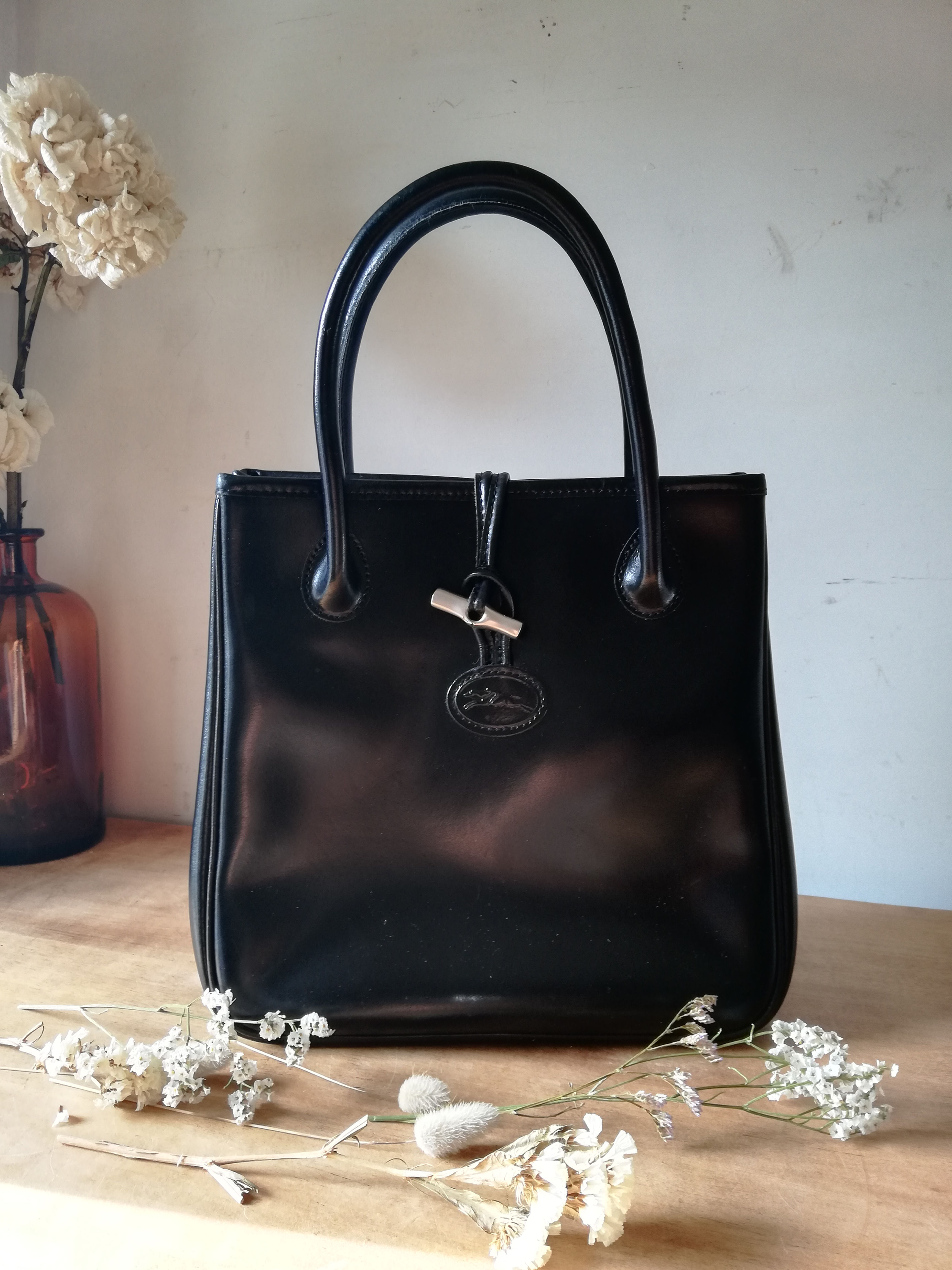Sac longchamp noir cuir