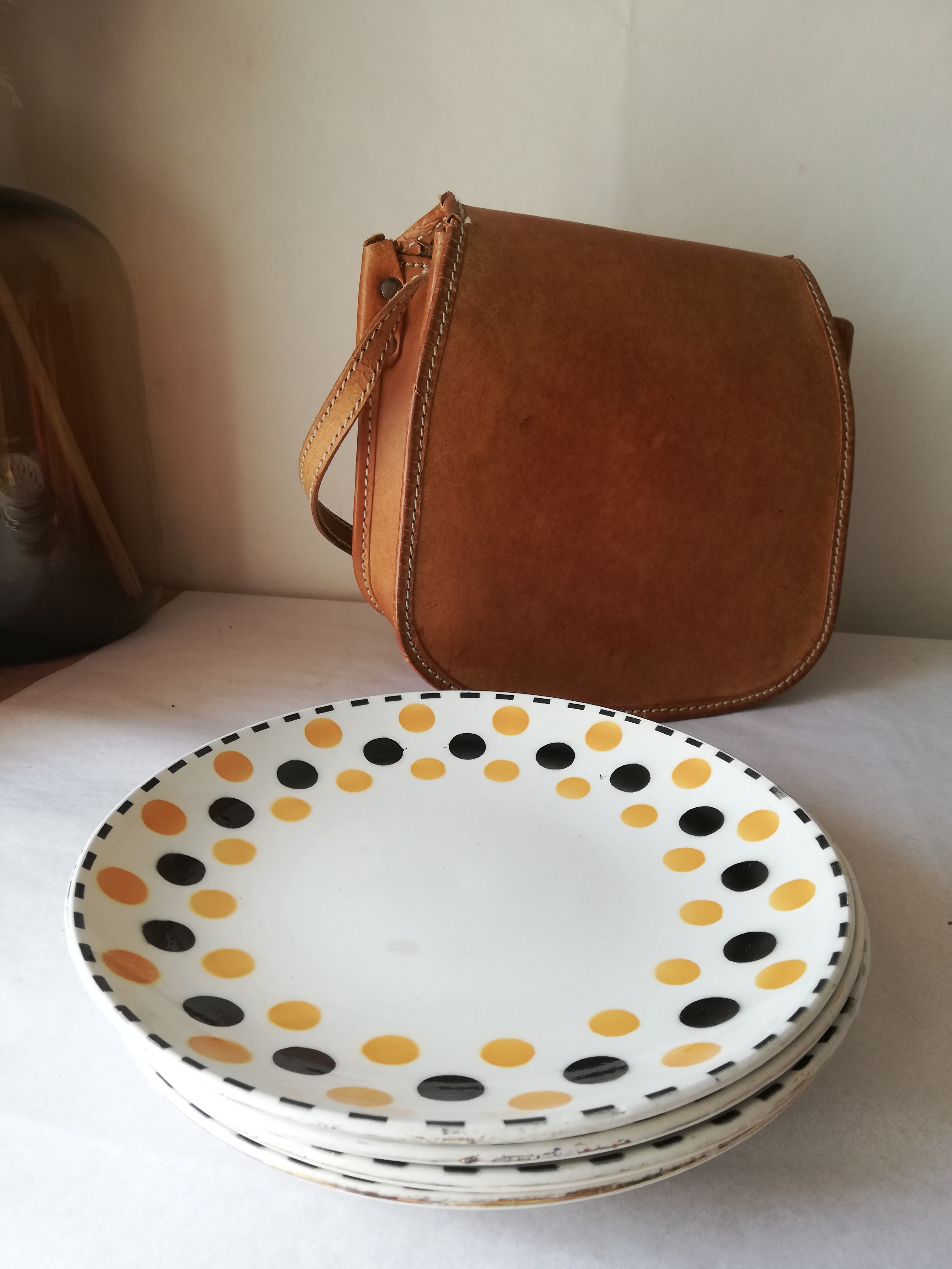 4 petites assiettes vintage Digoin Sarreguemines