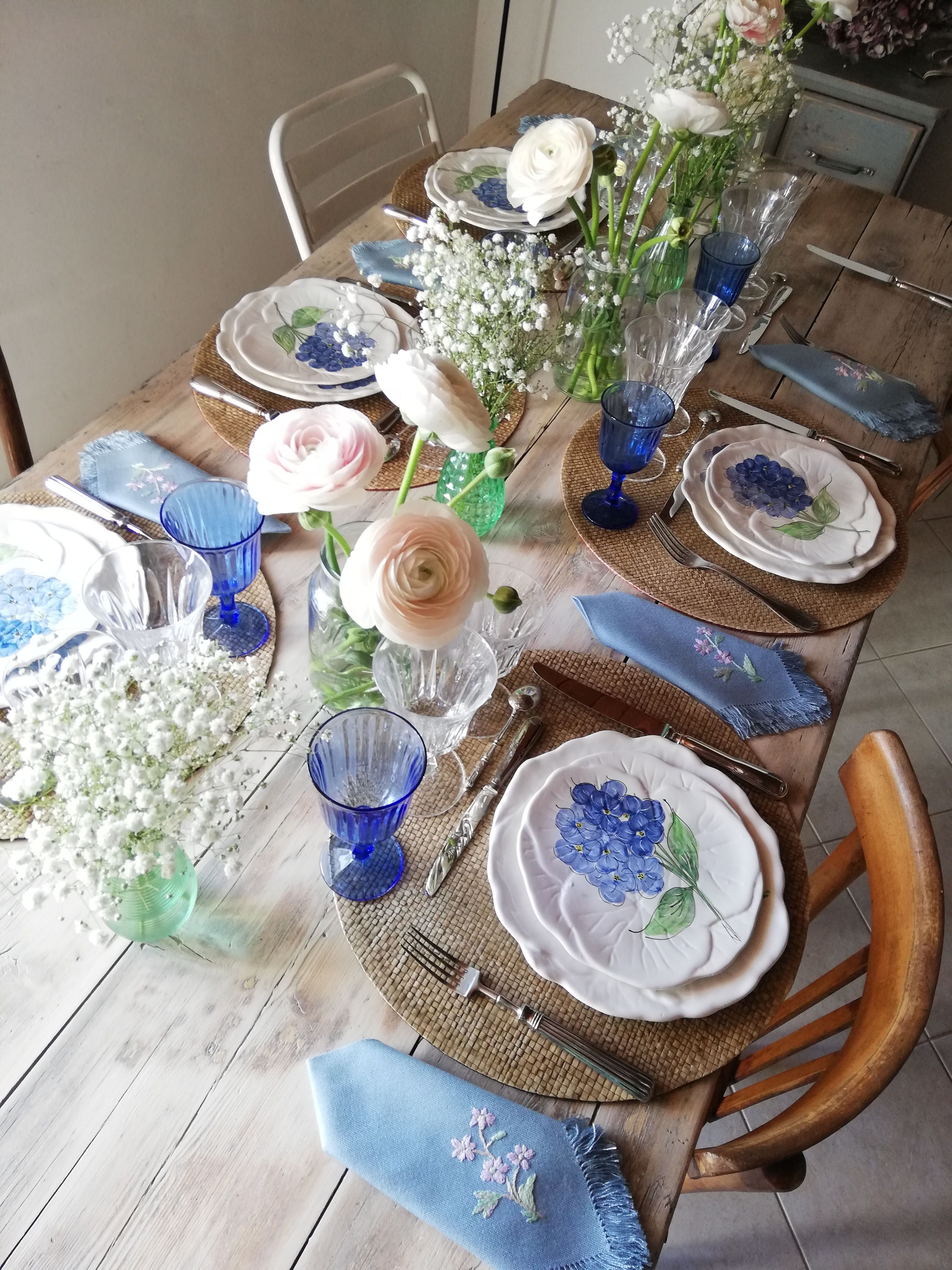 Superbes grandes assiettes faites main * prix pour 6