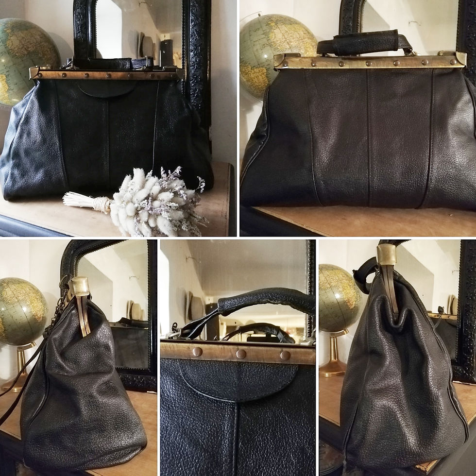 sac medecin cuir noir
