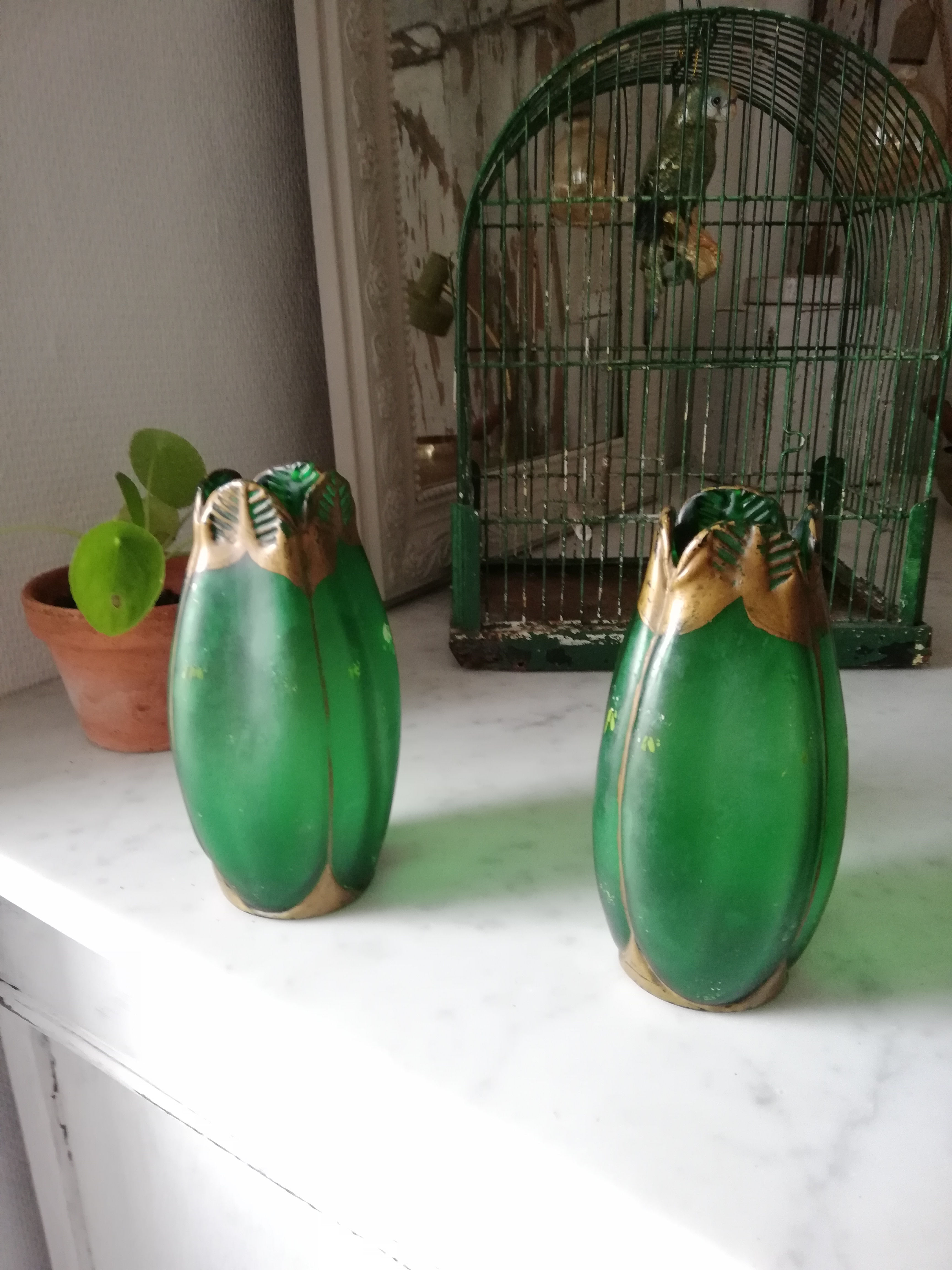 vase vert art nouveau