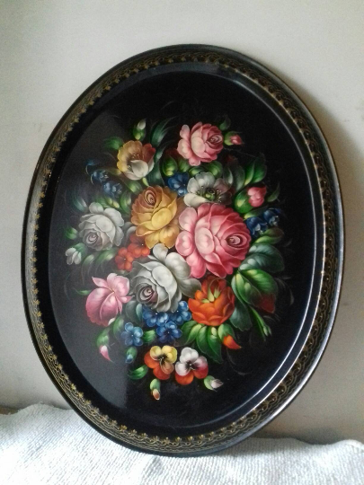 Plateau peint main Napoléon III