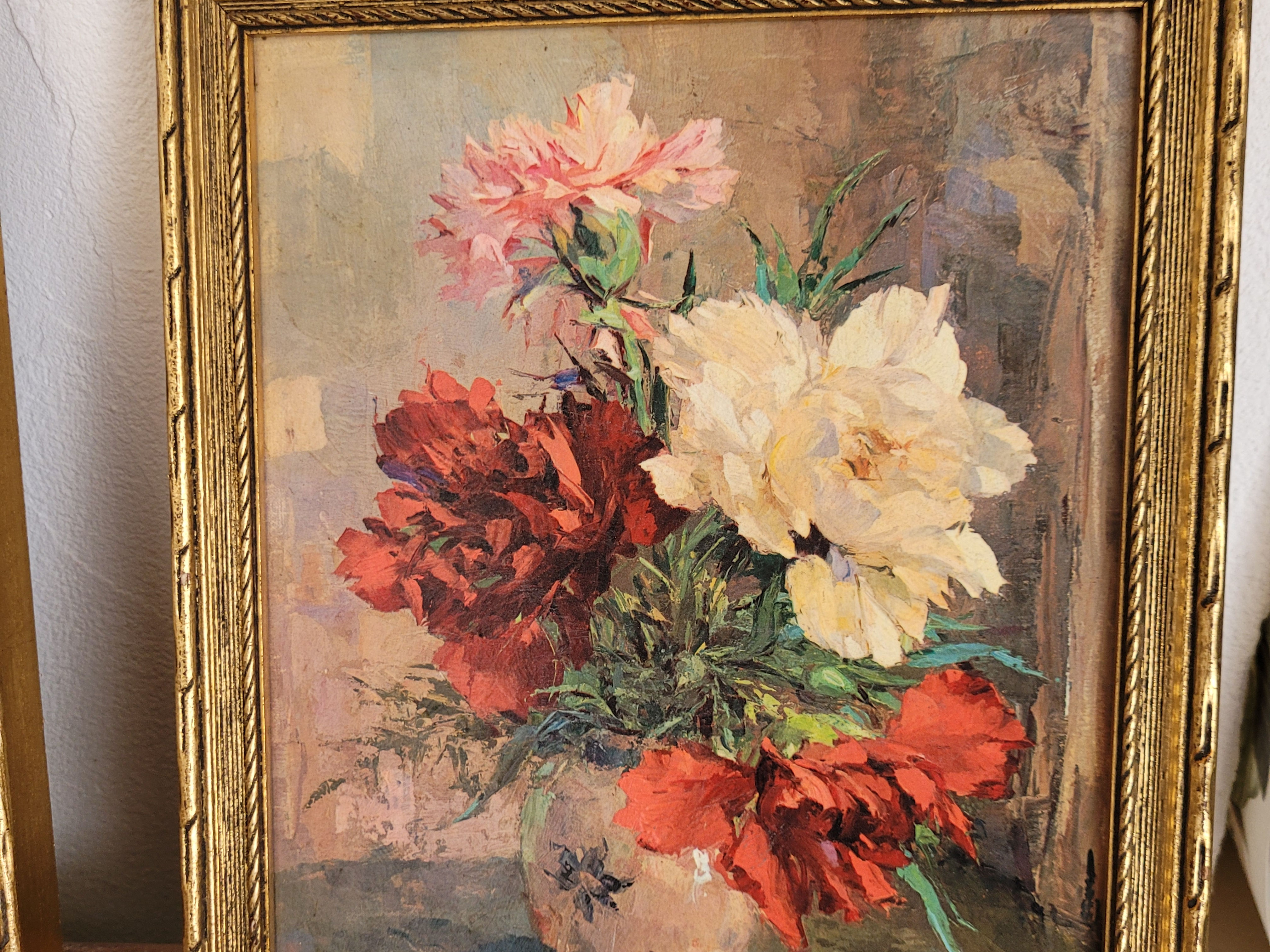 peinture bouquets fleurs vintage