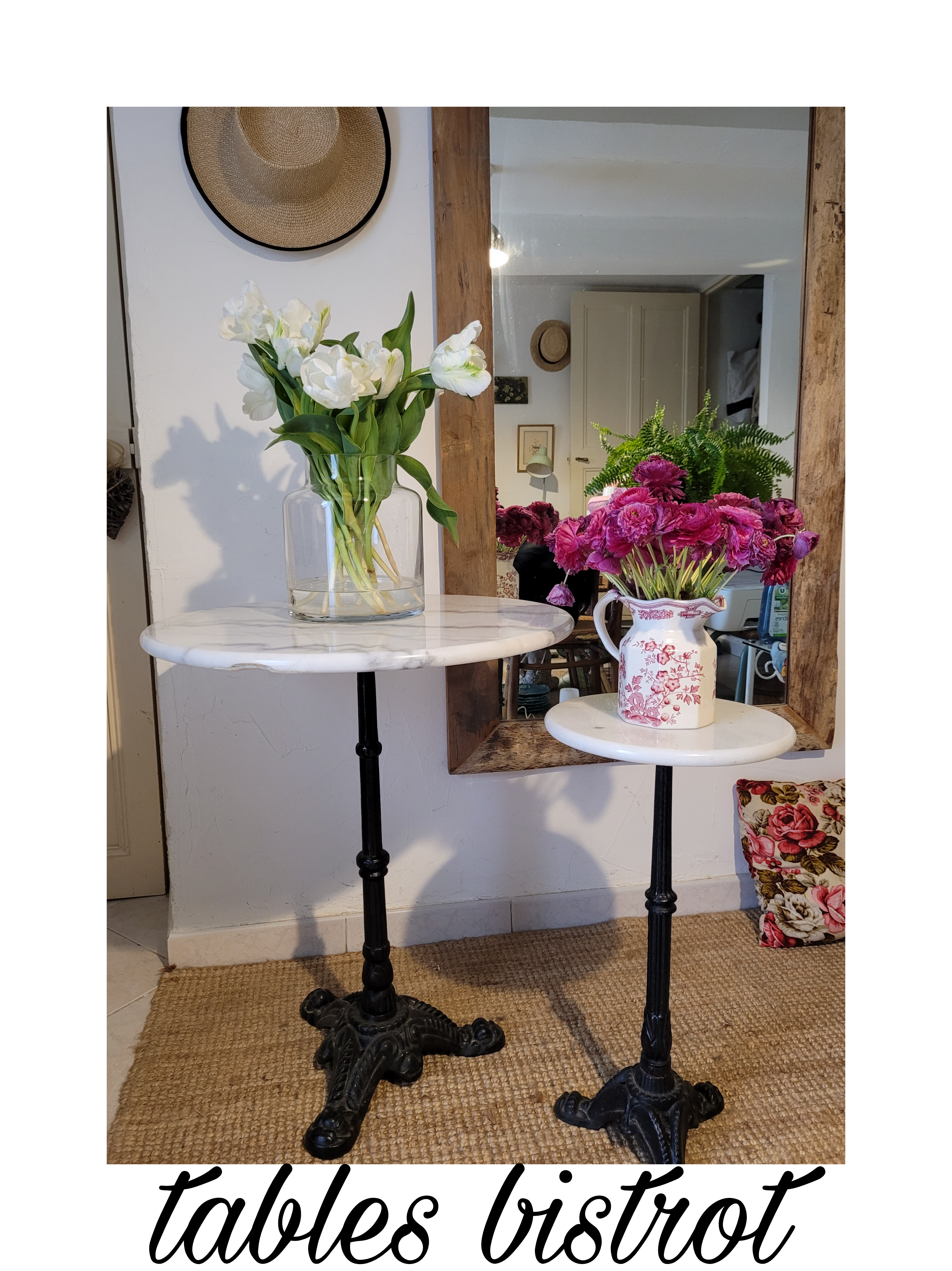 table bistrot marbre et fonte