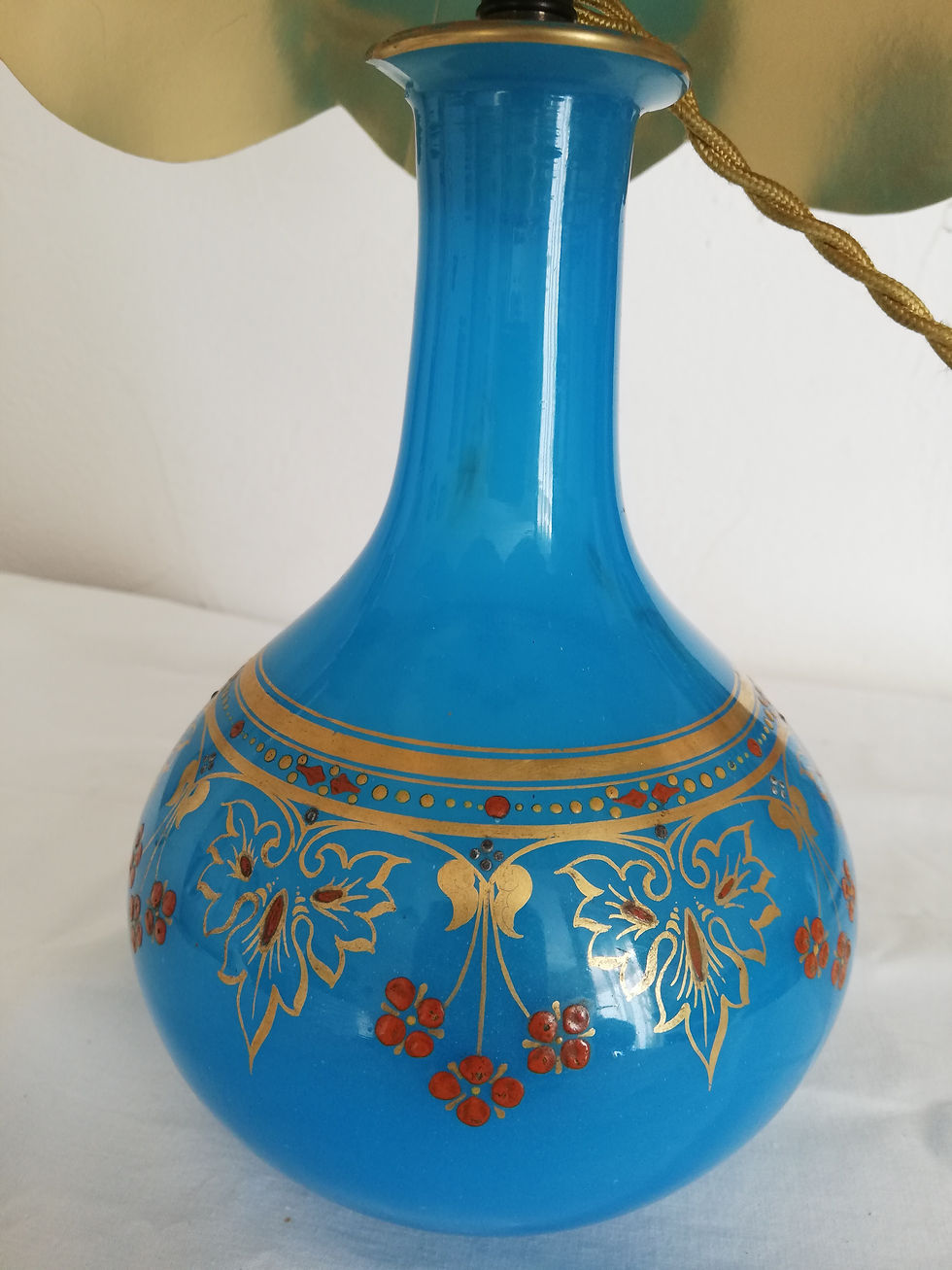 lampe opaline bleue 1950