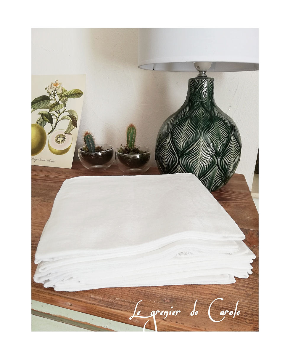 8 grandes serviettes de tables blanches XIXe siècle