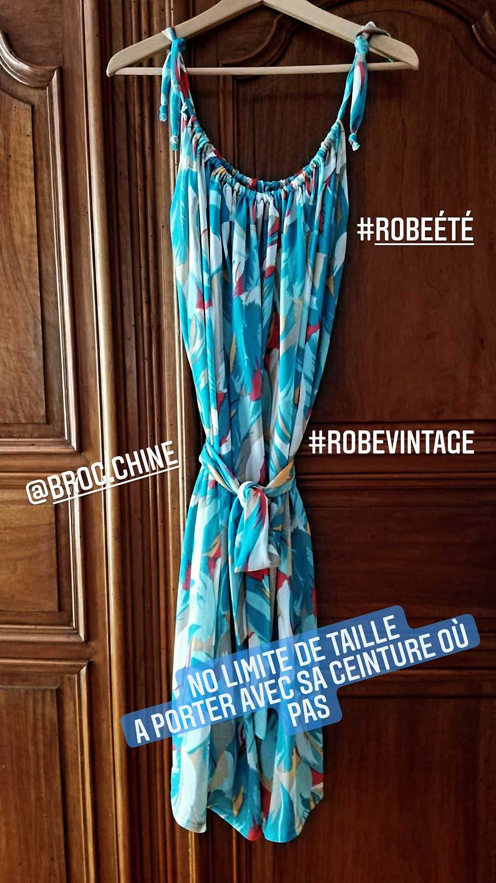 robe vintage fluide bleu soie