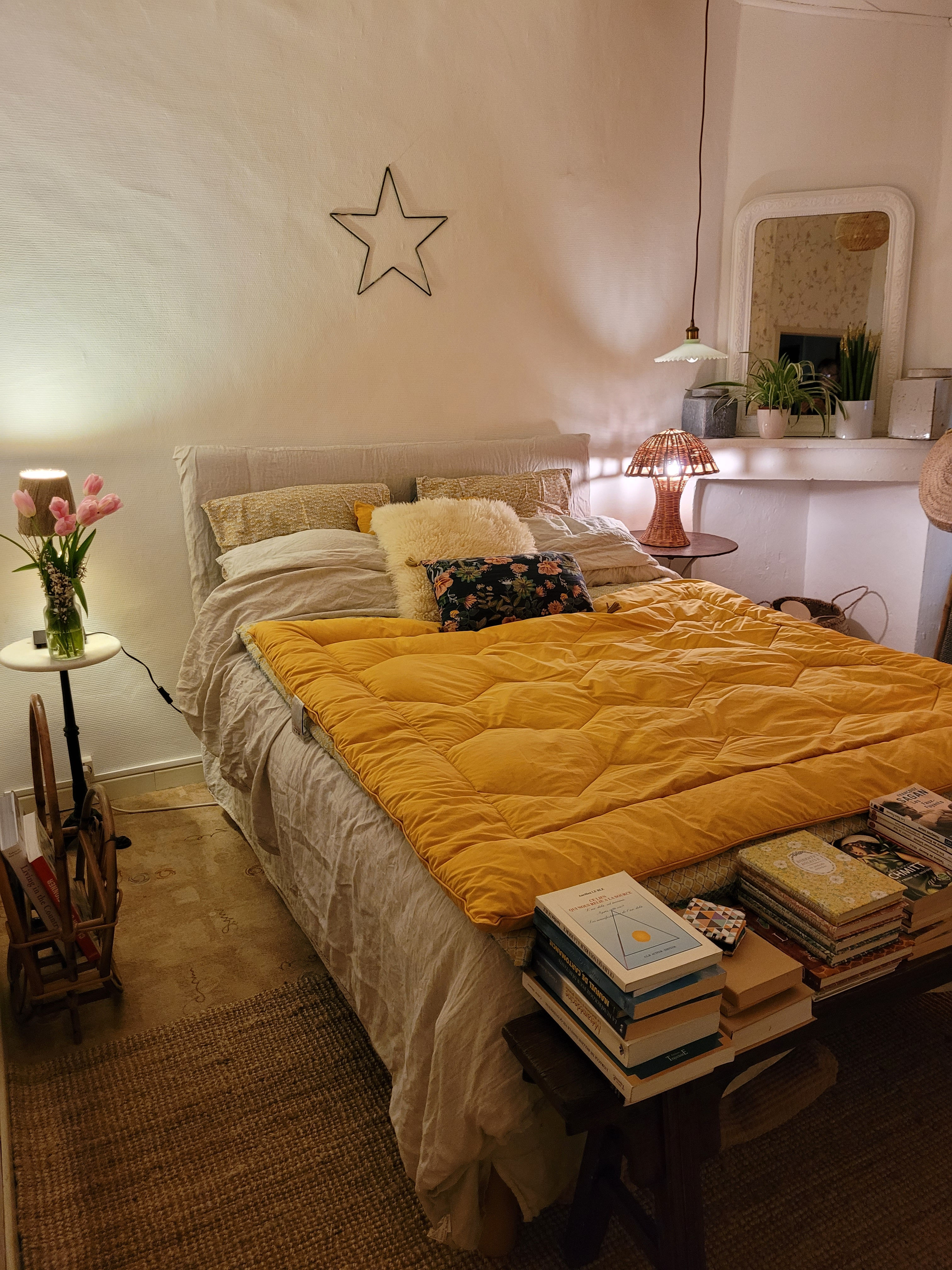 édredon vintage en plumes