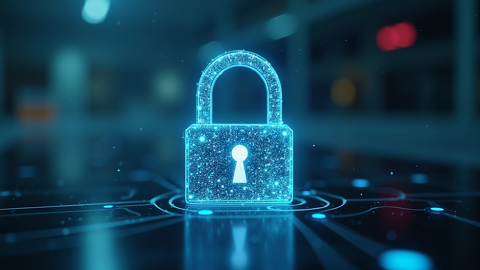 Eye-level view of a digital lock symbolizing enhanced cybersecurity