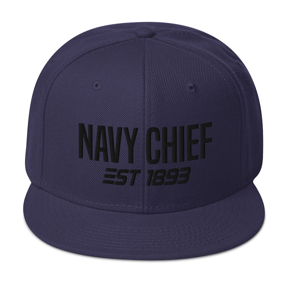 Thumbnail: Navy Chief Snapback Hat (black text2)