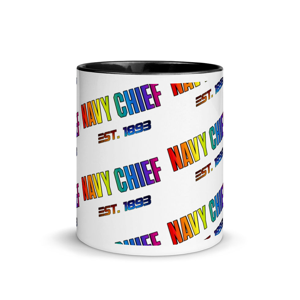 Thumbnail: RAINBOW NAVY CHIEF Mug with Color Inside