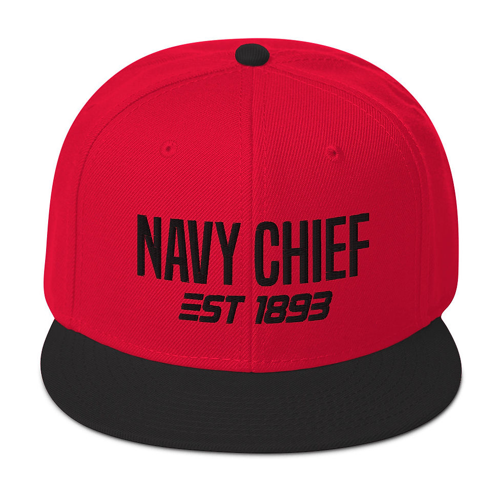 Thumbnail: Navy Chief Snapback Hat (black text2)
