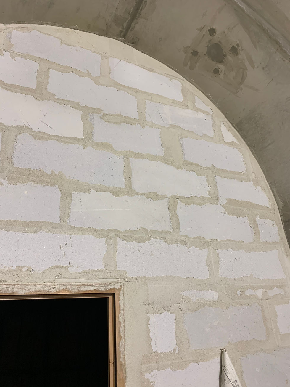Mur voûté en blocs de béton cellulaire