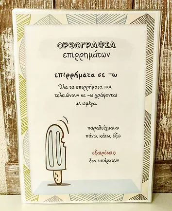 Μικρογραφία: Καρτέλες με κανόνες ορθογραφίας (ηλεκτρονικό αρχείο)