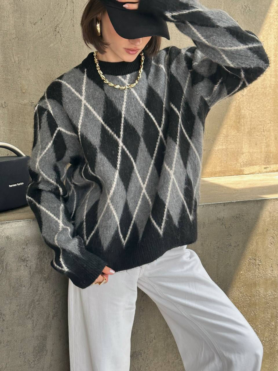 Küçük resim: Modern argyle kazak