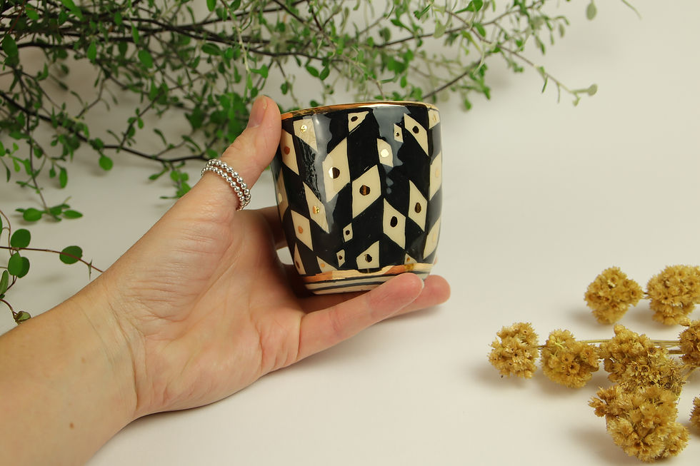 Miniaturbild: Handbecher "Gold & Graphics"