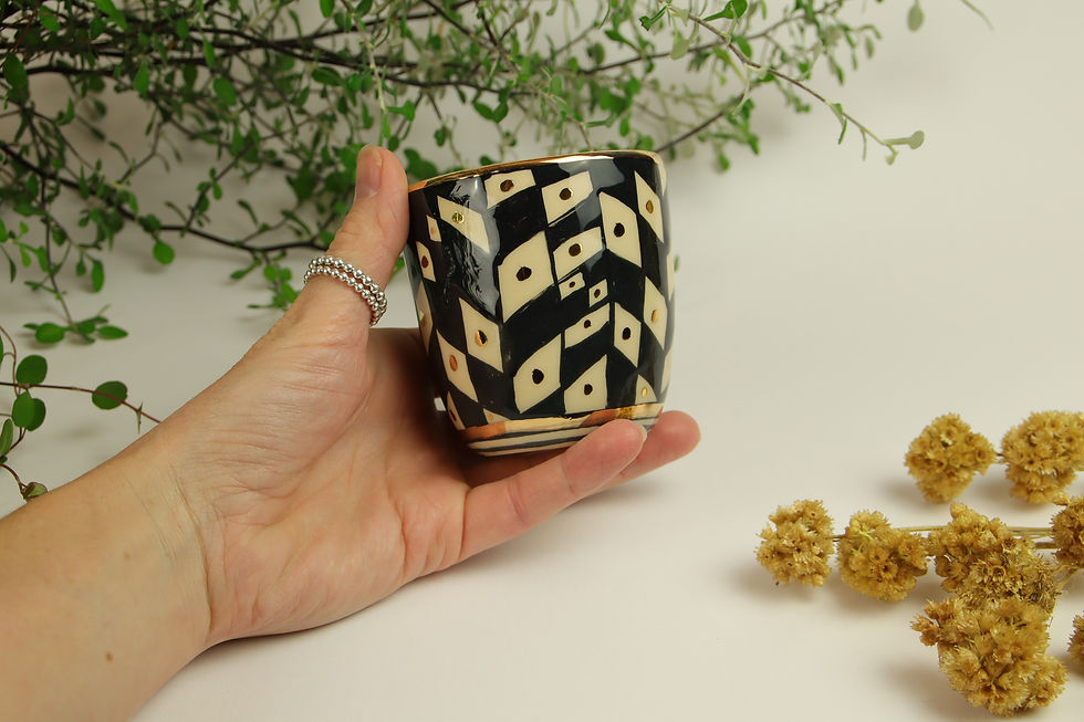 Miniaturbild: Handbecher "Gold & Graphics"
