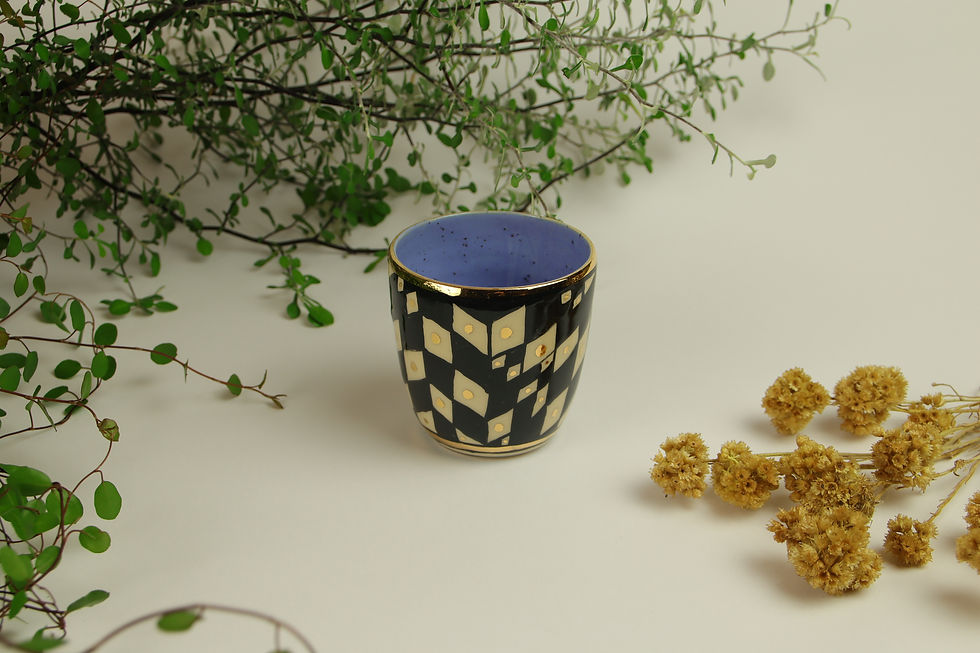Miniaturbild: Handbecher "Gold & Graphics"