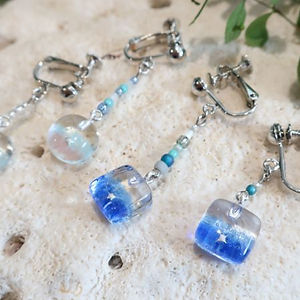 ゆらゆらビーズイヤリング