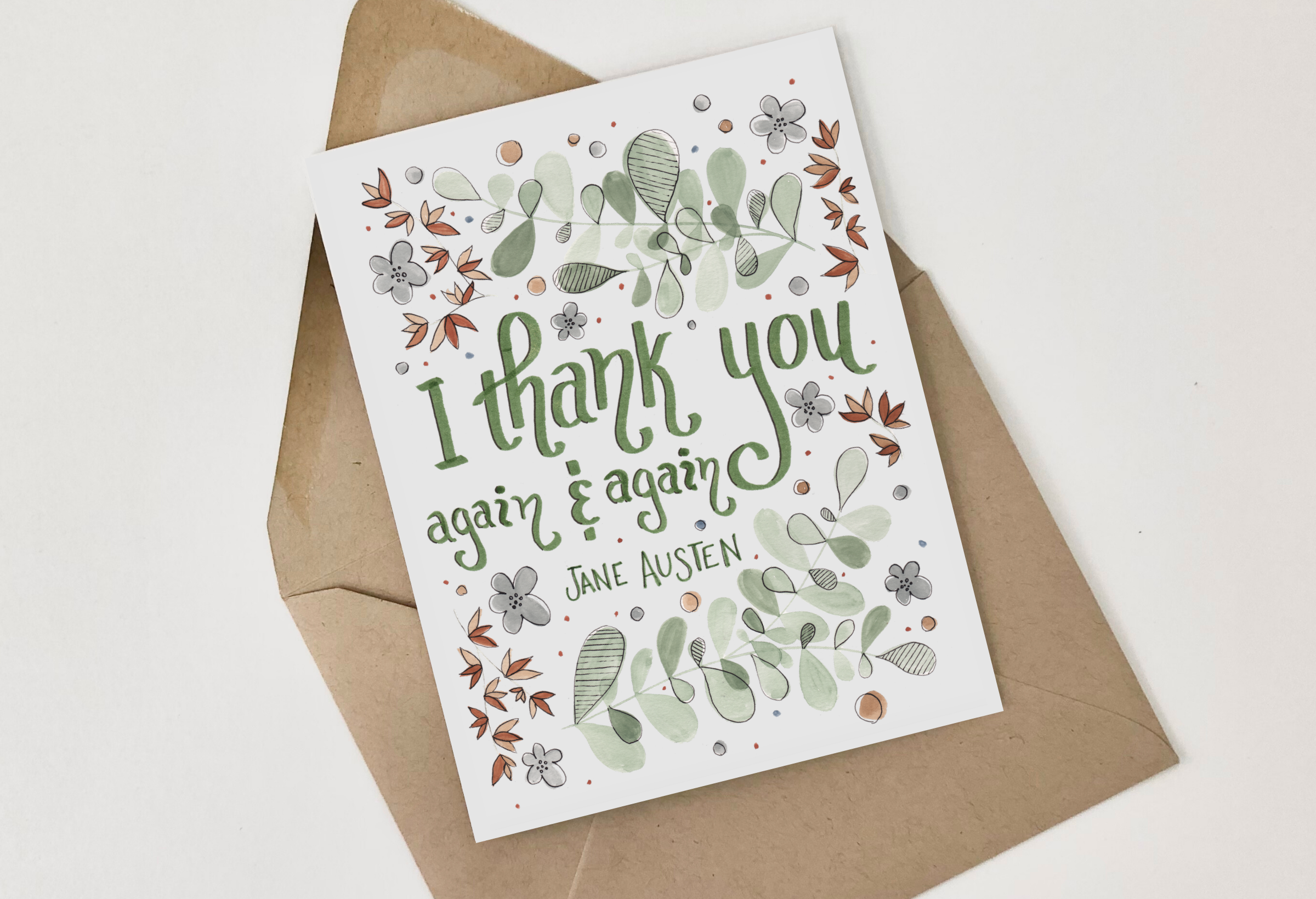Jane Austen Thank You Greeting Card
