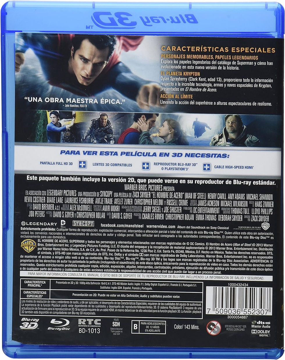 Miniatura: El Hombre de Acero (Blu-ray 3D, Blu-ray, DVD)