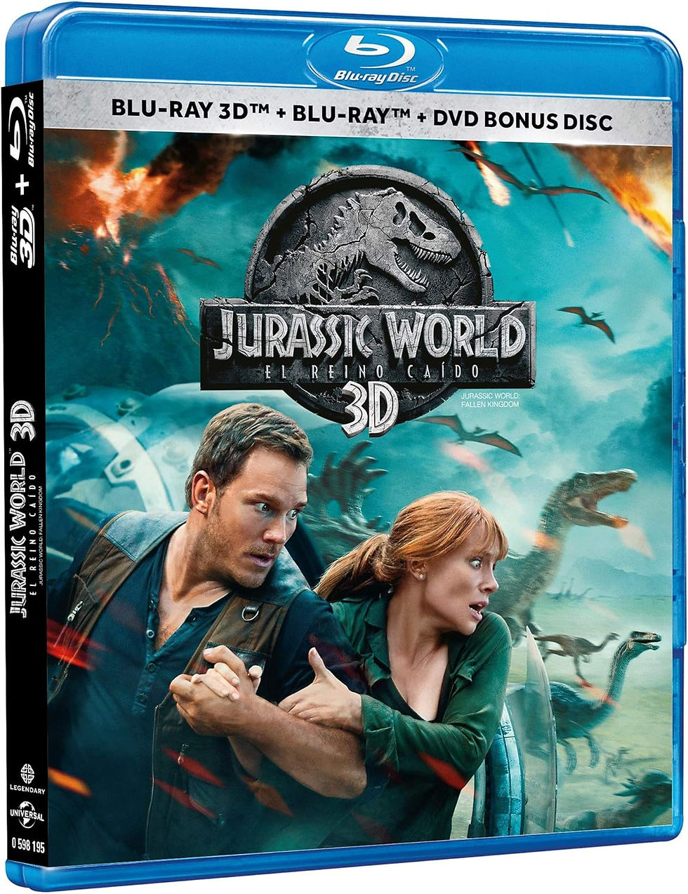 Jurassic World El Reino Caido (Blu-ray 3D, Blu-ray, DVD)