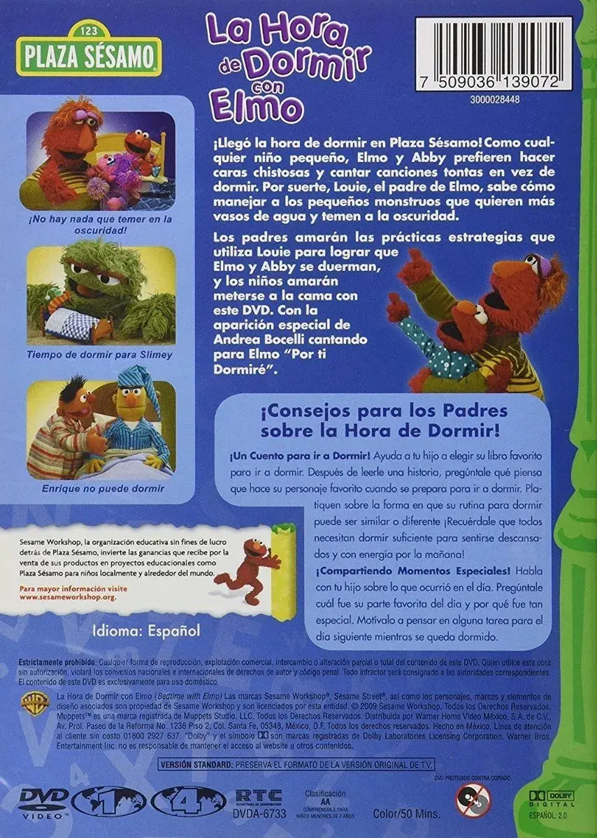 Thumbnail: Plaza Sésamo - La Hora De Dormir Con Elmo (DVD)