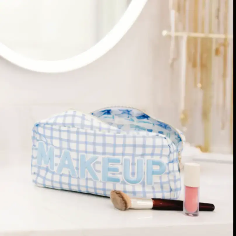 Thumbnail: Makeup - Blue Trellis Nylon Large Bag