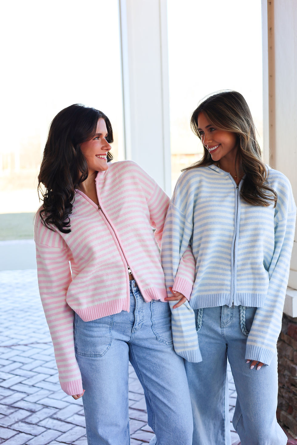 Thumbnail: The Ella Striped Hoodie In Blue