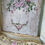 Thumbnail: Original Pink Rose Painting Shabby Chic Antique Ceiling Tin Garland Swags