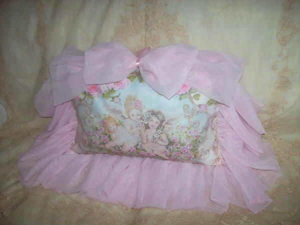 Thumbnail: Innocence Cherubs and Roses Romantic Boudoir Pillow