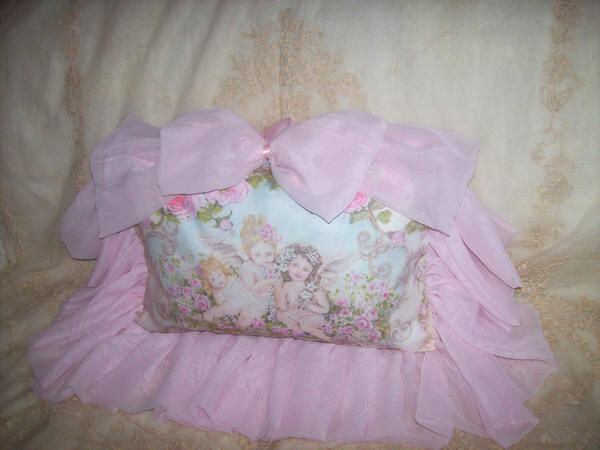 Thumbnail: Innocence Cherubs and Roses Romantic Boudoir Pillow