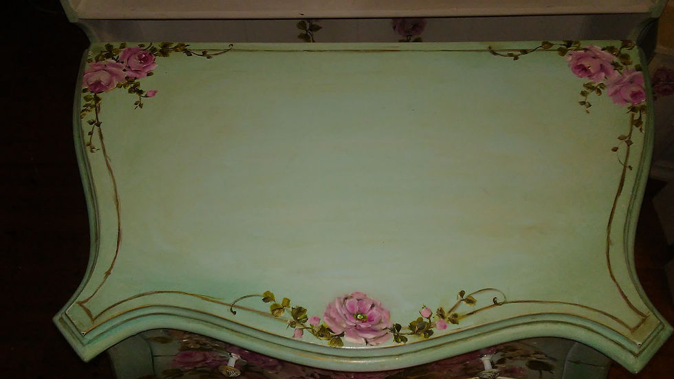 Thumbnail: Gorgeous Vintage Bombay Aqua French Nightstand End Table