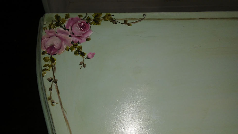 Thumbnail: Gorgeous Vintage Bombay Aqua French Nightstand End Table
