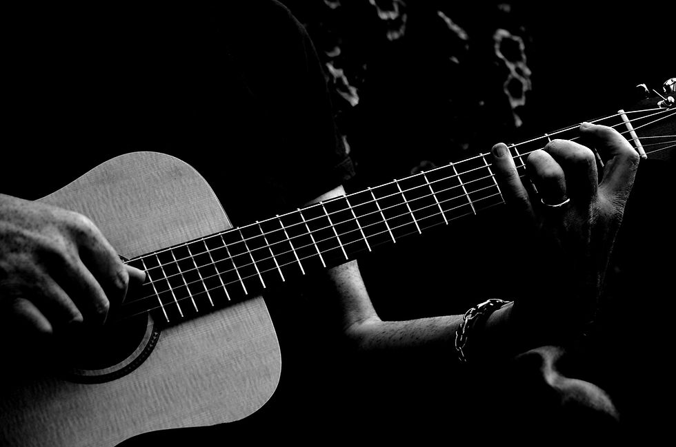 Gitarre, Griff, spielen, Saiten
