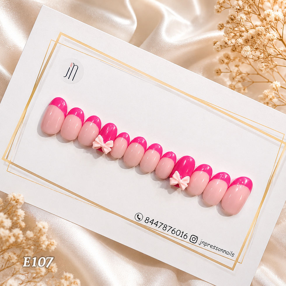 Thumbnail: Pink French nails | Set of 12 nails 