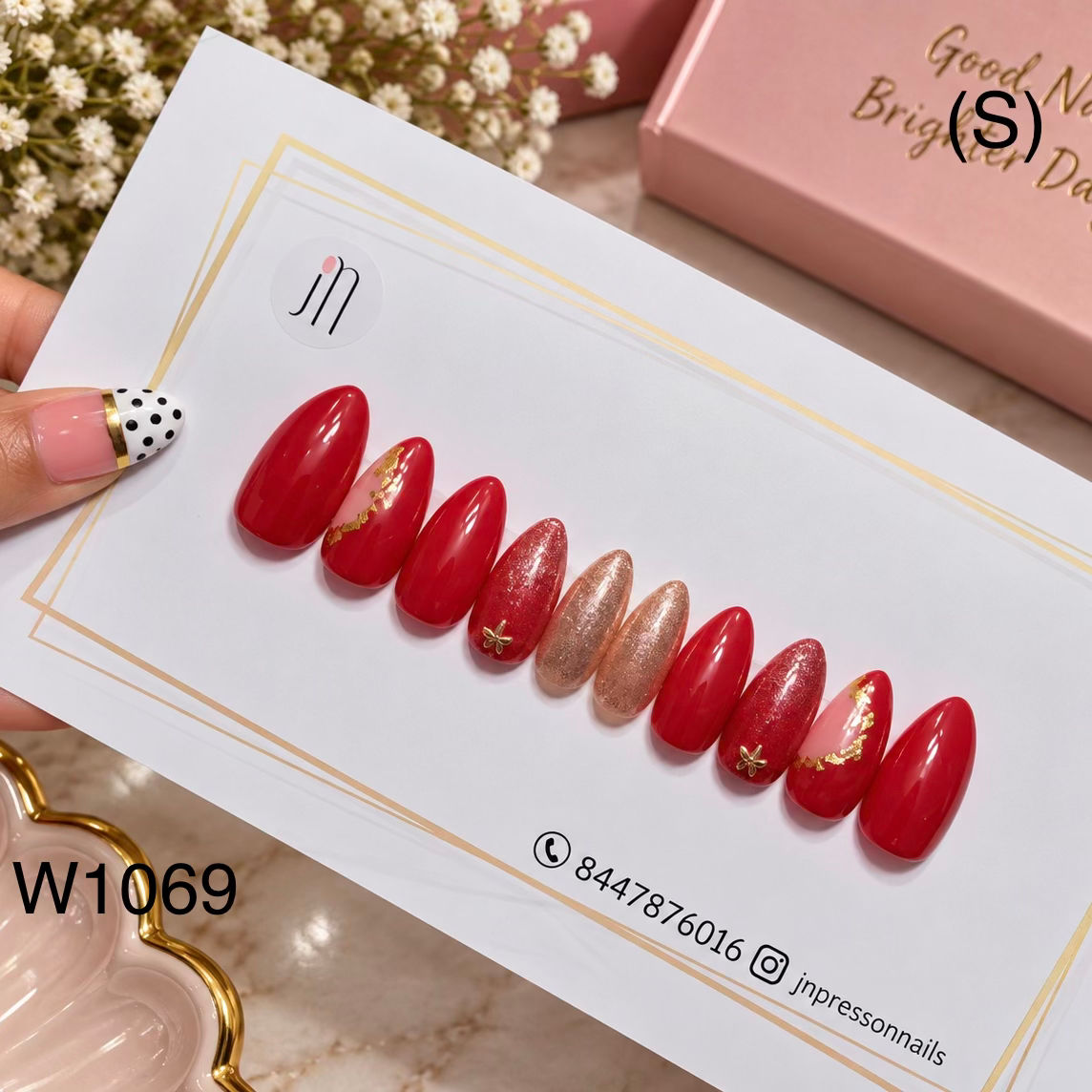 Ruby Rose Gold Luxe Press-On | S | W1069