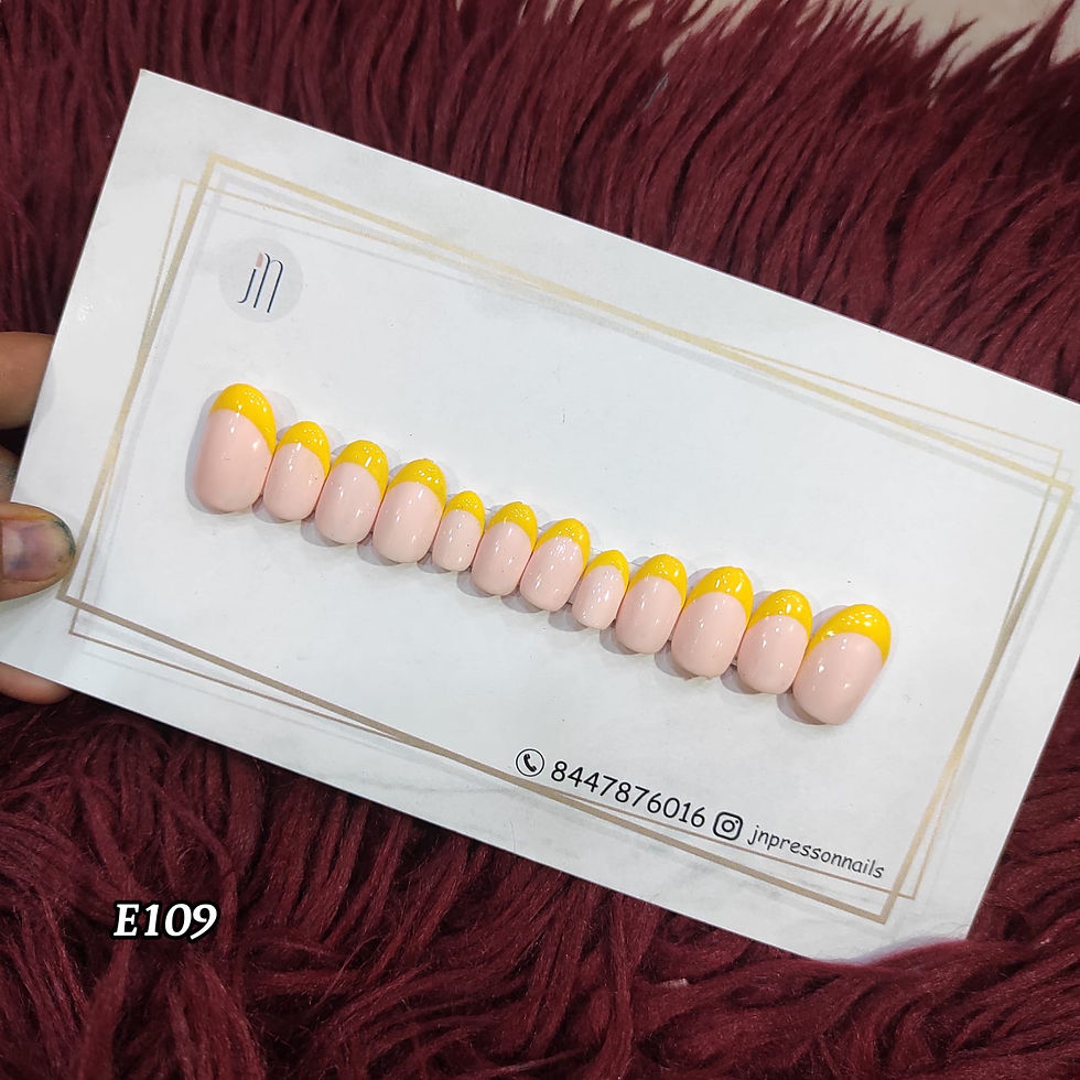 Thumbnail: Yellow French nails | Set of 12 nails 