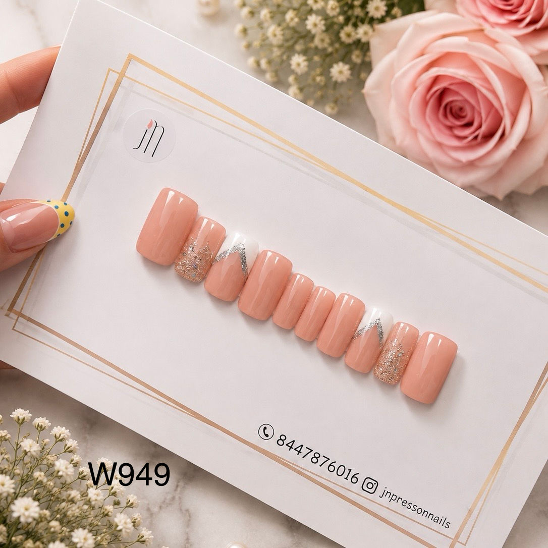 Peachy Silver Chevron | S | W949
