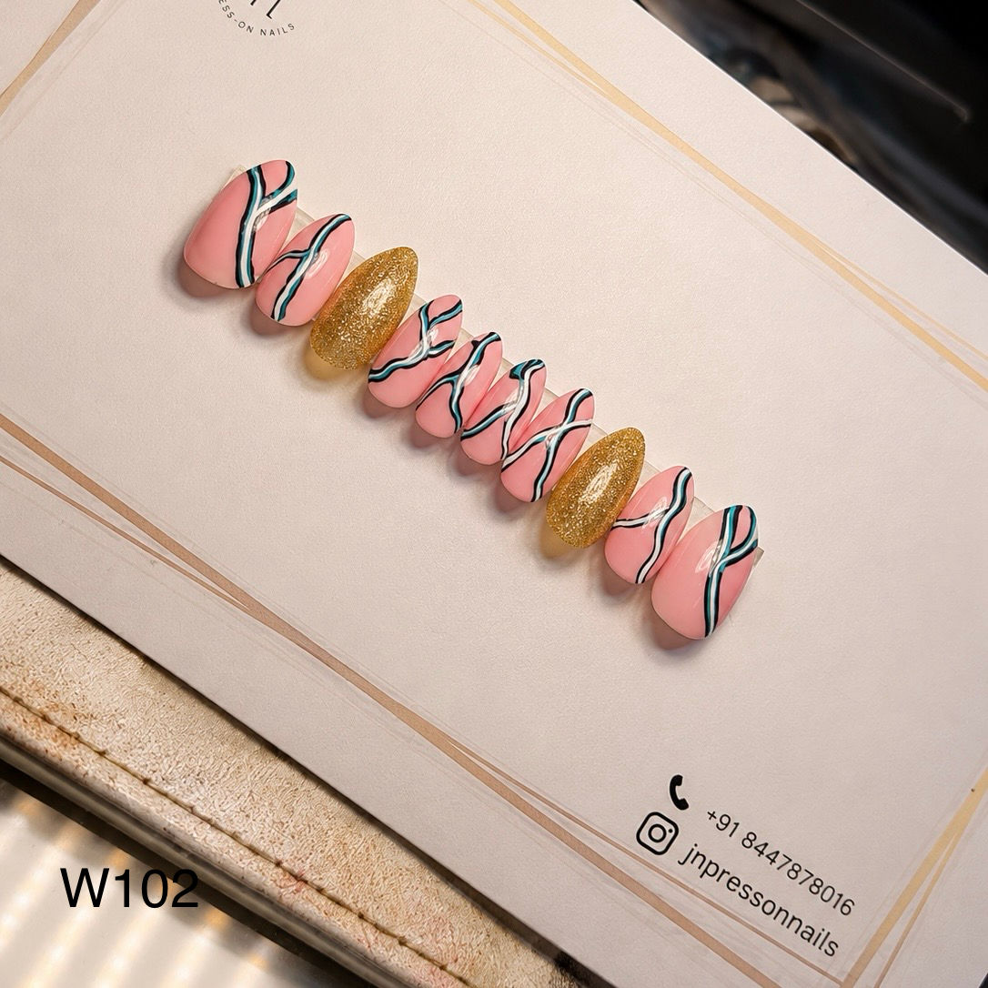 Blush & Gilded Waves | Xs | W102