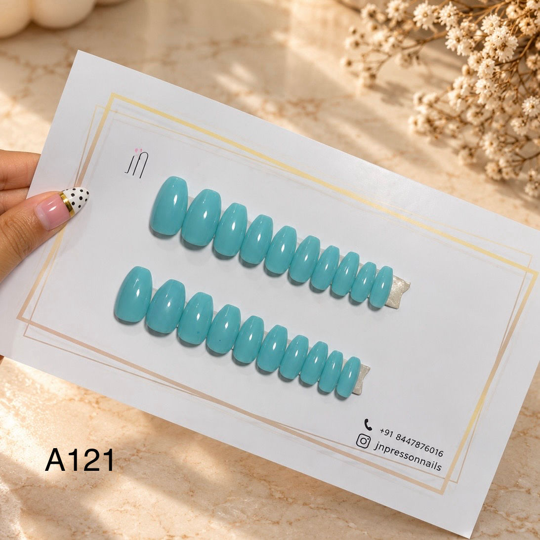 Aqua Pearl Gloss | A121 | 20 Nails
