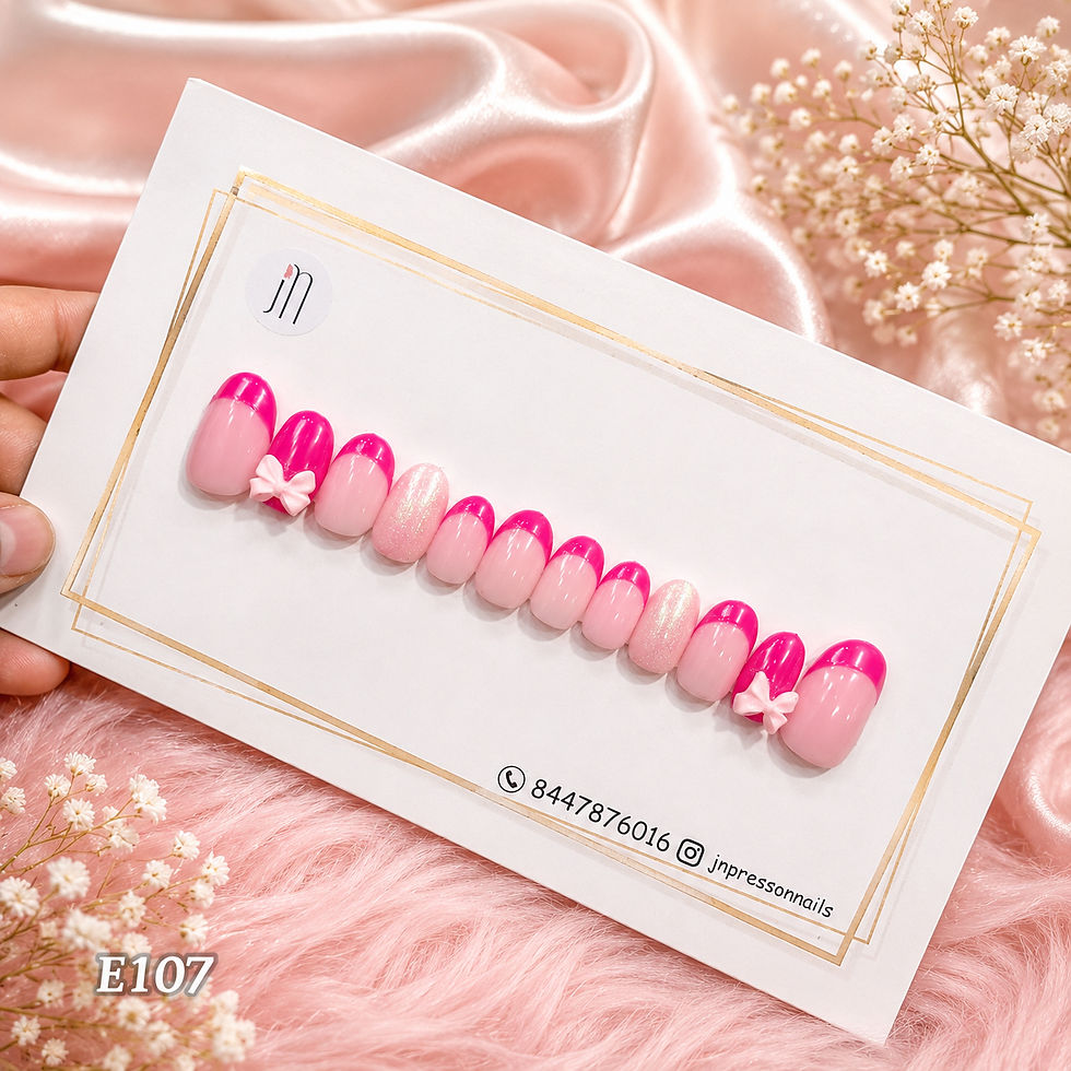 Thumbnail: Pink French nails | Set of 12 nails 