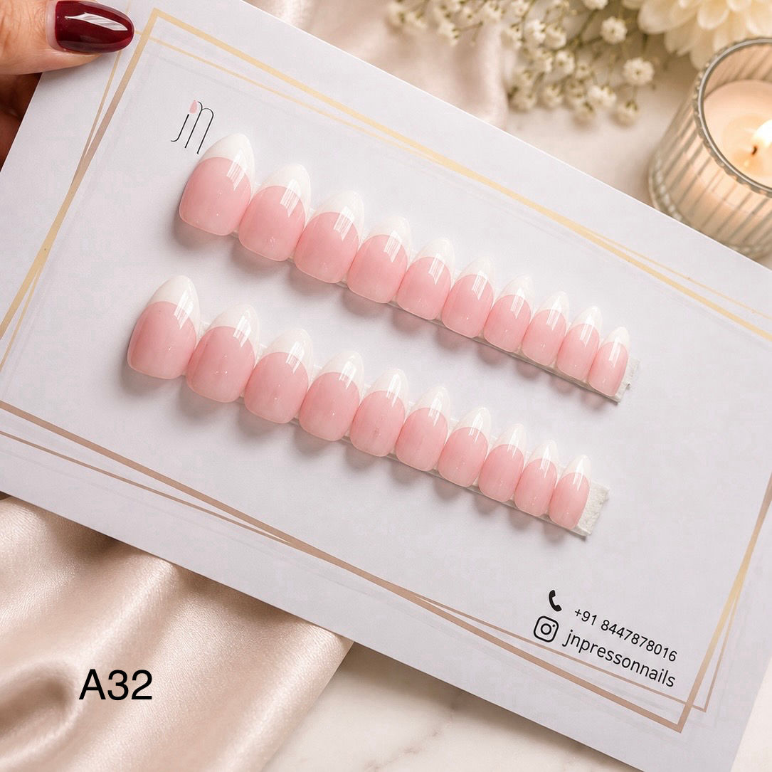 Blush Milky French | A32 | 20 Nails