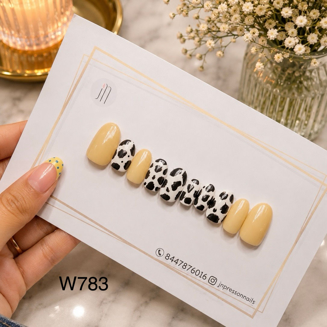 Butter Cow Print Nails | L | W783