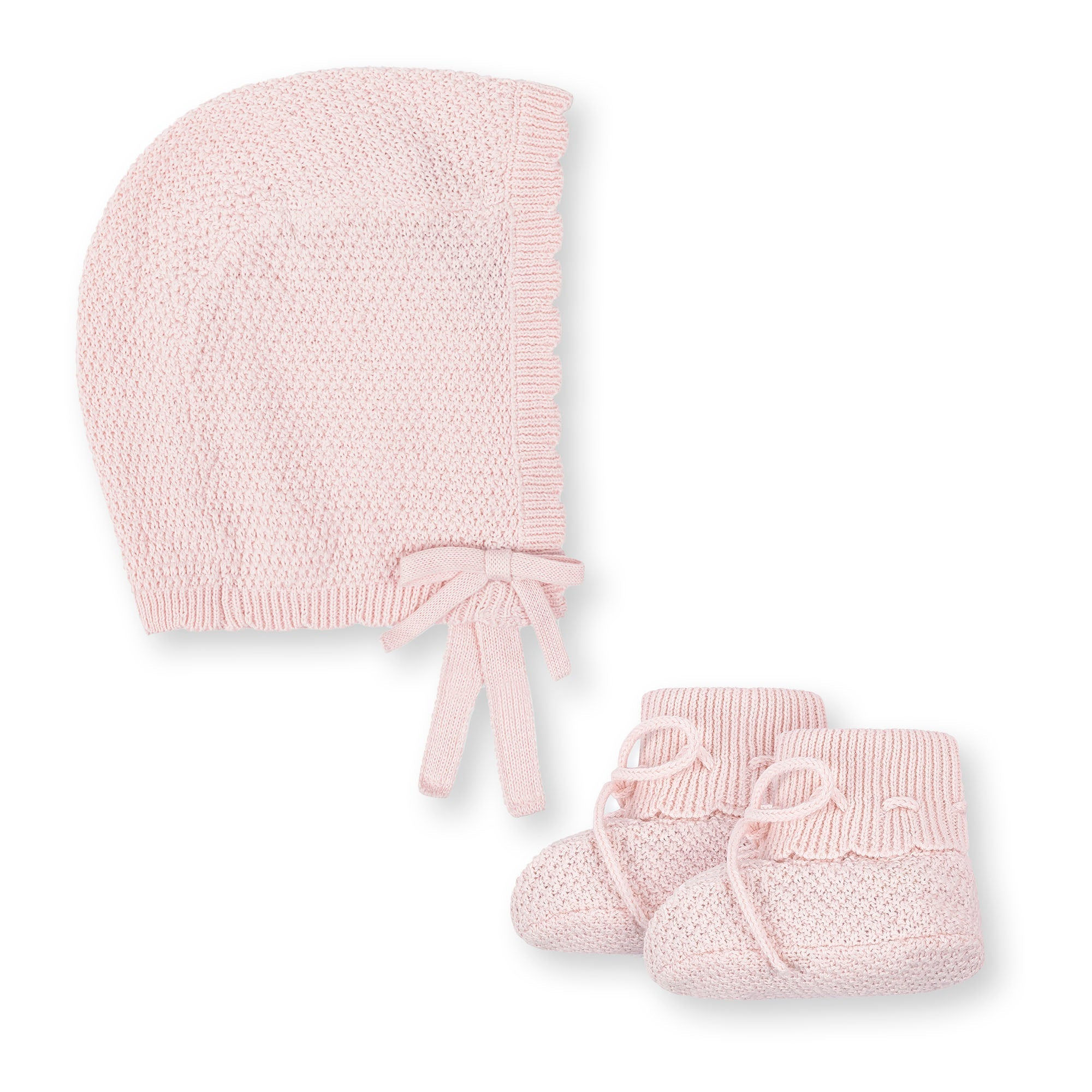 Organic Sweater Bonnet and Bootie Set