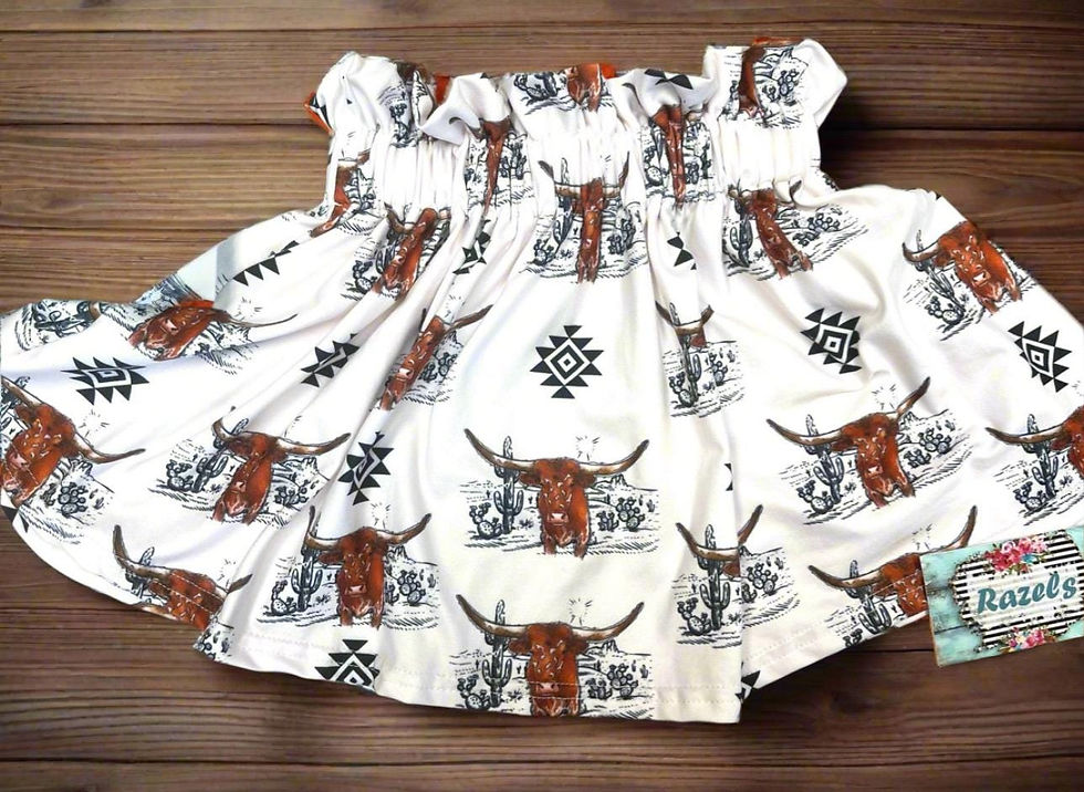 Thumbnail: Girls Cowgirl Skirt |  Western Longhorn Aztec Print Skirt