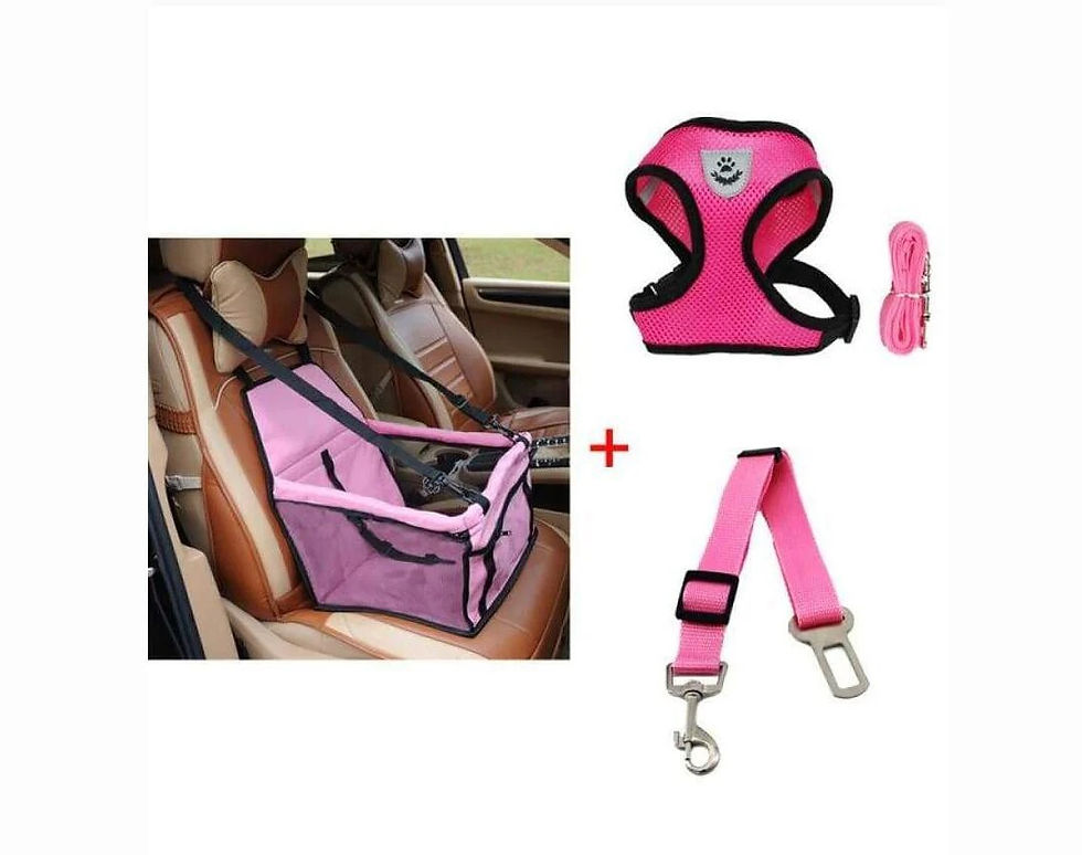 Thumbnail: Luxury Pet Travel Bundle: Car Seat Carrier, Harness & Leash Set, And