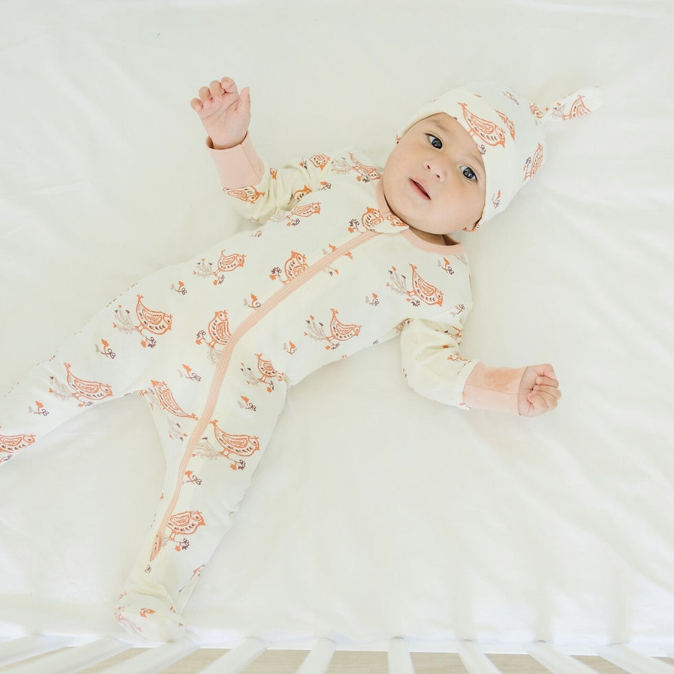 Thumbnail: GOTS Certified Organic Cotton Zippy Footed - Celadon Quail