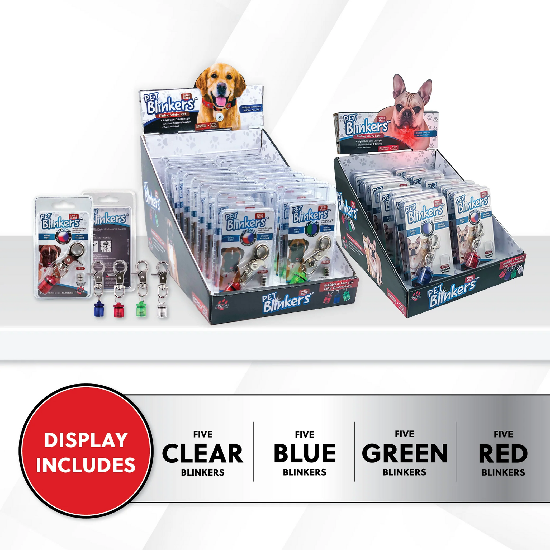 Pet Blinkers™ Flashing LED Pet Safety Light - Small Breed 20 PC