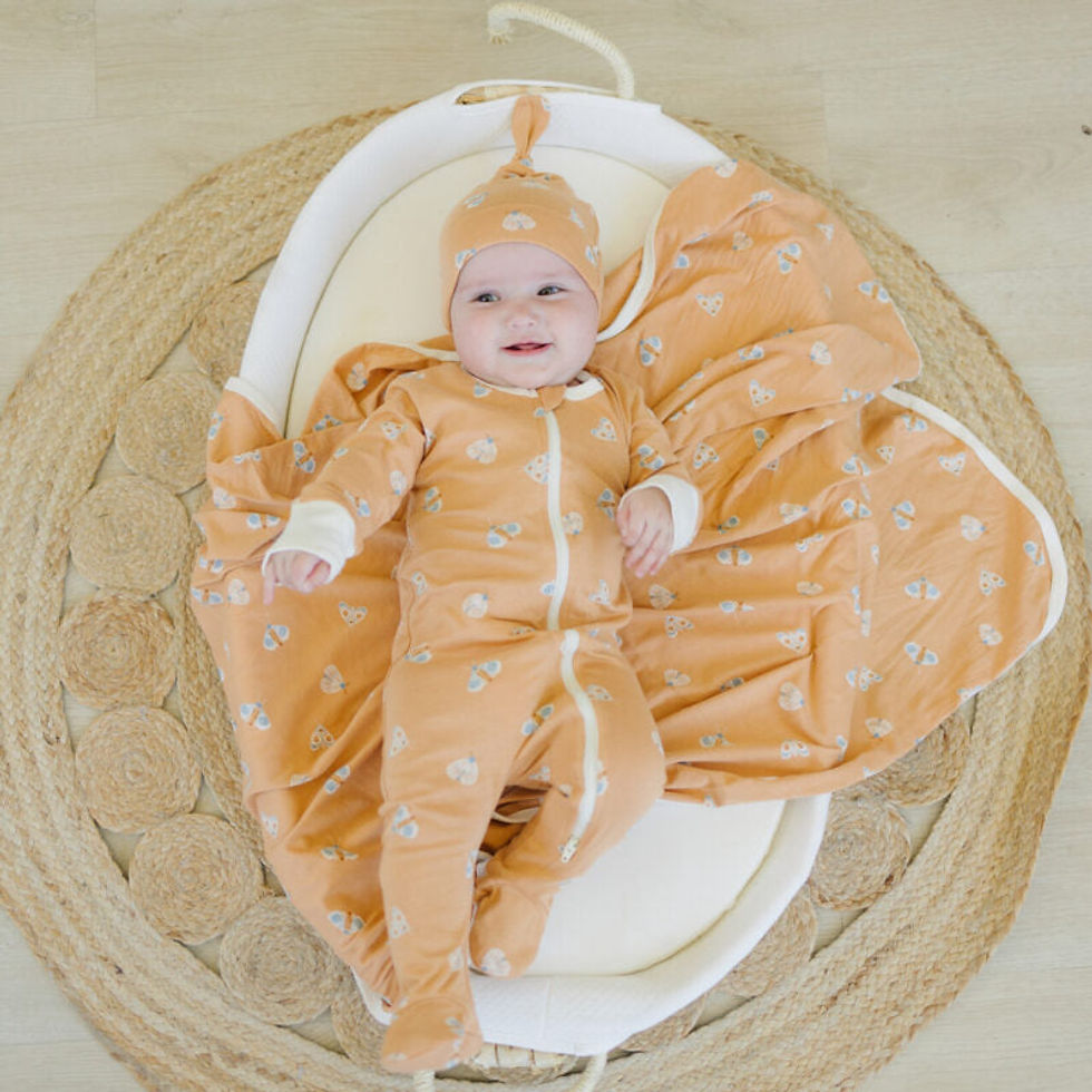 Thumbnail: GOTS Certified Organic Cotton Zippy Footed - Magical Moth